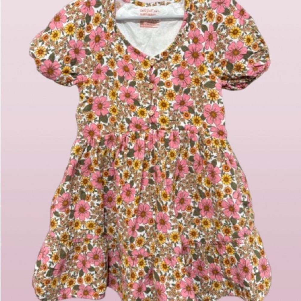 Cat & Jack Pink and Yellow Floral Dress